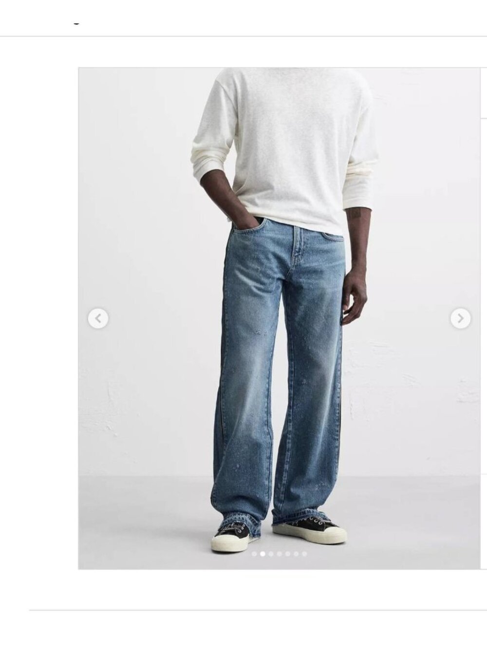 Zara Mens Denim Jeans Flare Blue Wash Zipper sides Cotton EU 44 US 34 NWOT